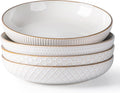 GBHOME 9.5'' Large Pasta Bowls  42 Ounce Stoneware Salad Bowls for Kitchen  Ceramic Serving Bowls With Textured Pattern for Pasta Fruit  Stews Noodle  House-warming Gift Set of 4-Off White