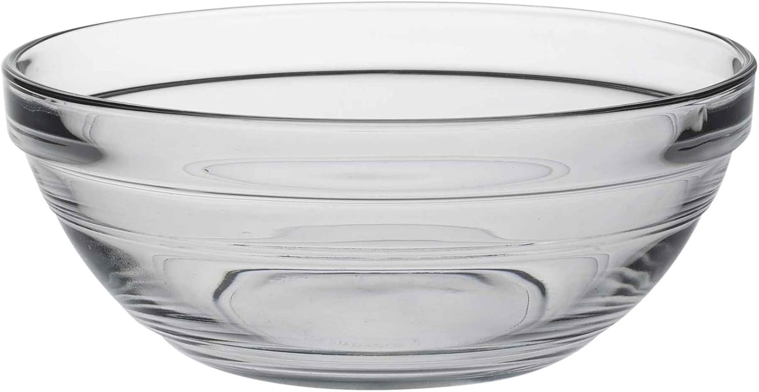Duralex lys stackable clear bowl  0.5 quart  50 cl  5.5"  14 cm / set Of 6